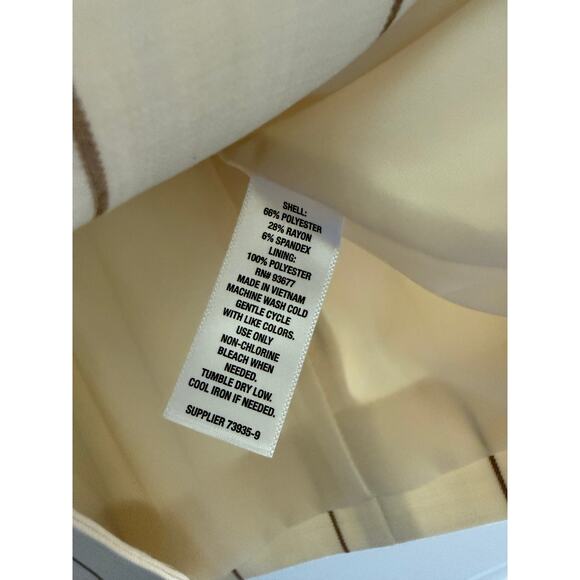 NWT Worthington Ivory Brown Striped 2-Button Blazer Jacket Women's Size 8 - Picture 5 of 5